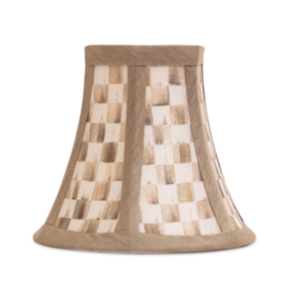 NEW MacKenzie-Childs Mocha Check Chandelier Silk Lamp Shade
